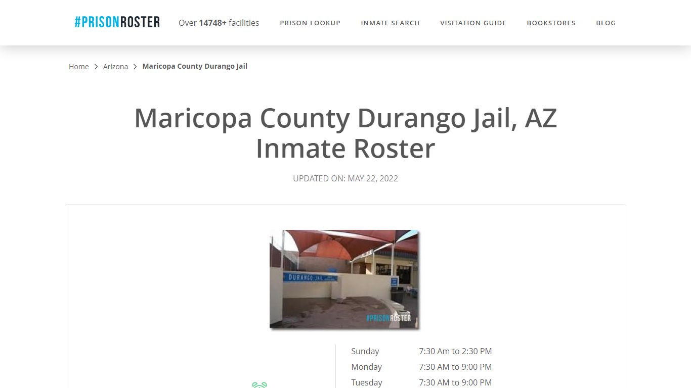 Maricopa County Durango Jail, AZ Inmate Roster